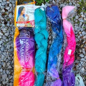 Lot of colour hair extensions
